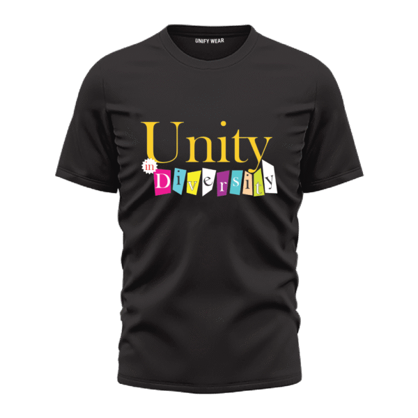 Unity in Diversity Black T-shirt (Round Neck)