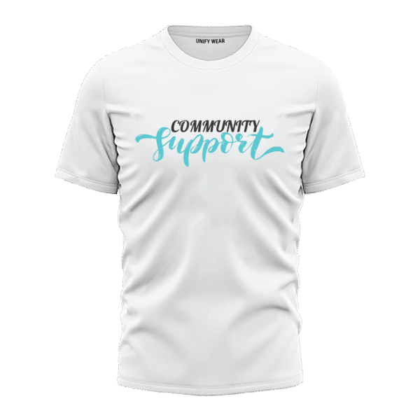 Community Support Grey Round Neck T-Shirt