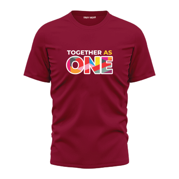 Unisex Round Neck T-Shirt "Together as One Red "