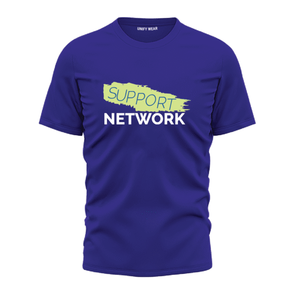 Blue Round Neck T-Shirt - Support Network Edition