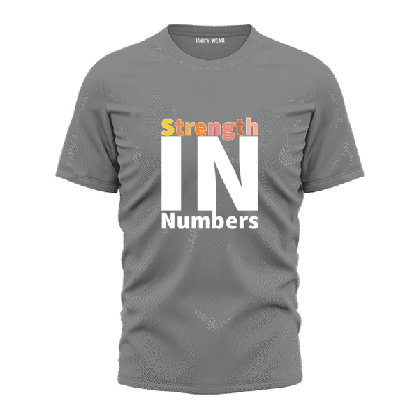 Grey Round Neck T-Shirt - Strength in Numbers Edition
