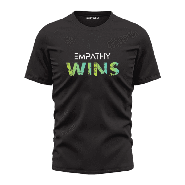 Black Round Neck T-Shirt - Empathy Wins Edition