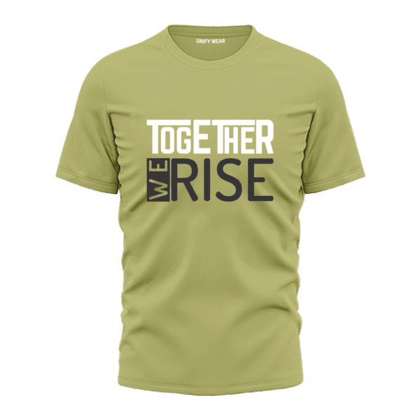 Lime Green Round Neck T-Shirt with "Together We Rise" Graphic Print