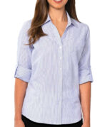 Blue Generation Women's Striped Poplin Dress Shirt - Image 2