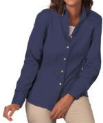 Blue Generation Women's Stretch Poplin 3/4 Sleeve Dress Shirt - Image 2