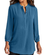 Port Authority Women's 3/4 Sleeve Textured Crepe Tunic - Image 2