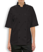 Edwards 10 Button Mesh Back Short Sleeve Chef Coat - Image 2