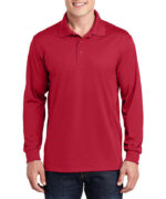 Sport-Tek Sport-Wick Micro Pique Long Sleeve Performance Polo - Printed - Image 2