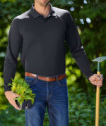 Harriton Charge Snag and Soil Protect Long Sleeve Performance Pique Polo - Image 2