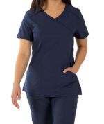 Cherokee Infinity Women's Mock Wrap Scrub Top - Embroidered - Image 2