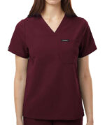 Jaanuu Women's Rhena Essential One-Pocket V-Neck Scrub Top - Embroidered - Image 2