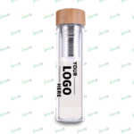 Glass and Bamboo Bottle with Infuser | Eco-Friendly Tea & Fruit Infuser Bottle by Impressiful