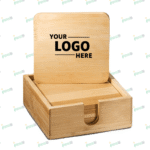 Square Bamboo Coasters – Set of 4 | Eco-Friendly Drink Coasters by Impressiful