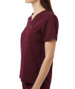 Jaanuu Women's Rhena Essential One-Pocket V-Neck Scrub Top - Embroidered - Image 4