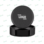PU Leather Coasters – Set of 6 | Premium Drink Coaster Set by Impressiful