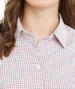 Devon & Jones Women's CrownLux Micro Windowpane Performance Dress Shirt - Image 5
