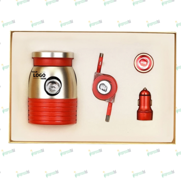 Car Charger & Phone Holder Gift Set with Vaccum Mug & Dual USB Cable