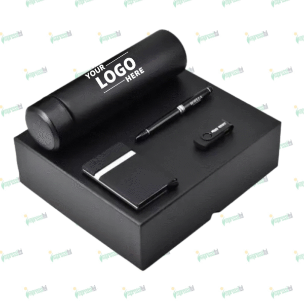 Corporate Vaccum Bottle & 8GB Flash Drive Gift Set with Pen & Card Holder