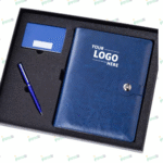 Executive Leather Notebook & Pen Gift Set with Card Holder