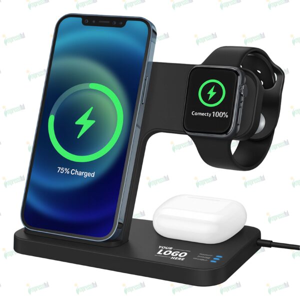 3-in-1 Fast Wireless Charging Stand – Magnetic, Sleek & Customizable | Impressiful