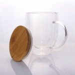 Glass Mug with Bamboo Lid | Modern Eco-Friendly Drinkware by Impressiful - Image 4