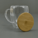 Glass Mug with Bamboo Lid | Modern Eco-Friendly Drinkware by Impressiful - Image 5