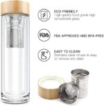 Glass and Bamboo Bottle with Infuser | Eco-Friendly Tea & Fruit Infuser Bottle by Impressiful - Image 4