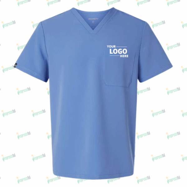 Jaanuu Holmes Everyday One-Pocket V-Neck Scrub Top - Printed