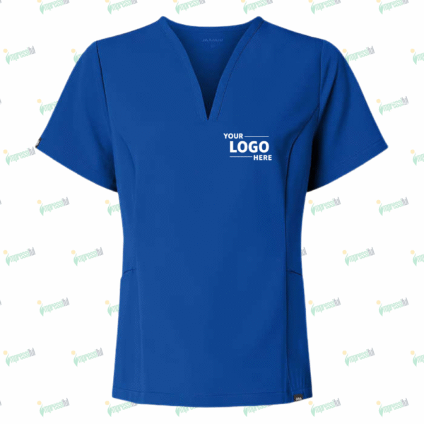 Jaanuu Women's Calix Fit & Flare V-Neck Scrub Top - Embroidered