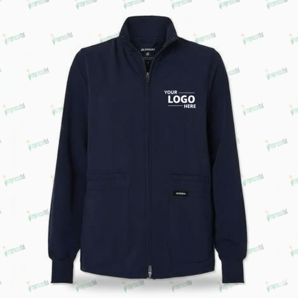 Jaanuu Women's Ceri Essential Six-Pocket Full-Zip Scrub Jacket - Printed