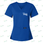 Jaanuu Women's Cesi Ultrasoft Two-Pocket V-Neck Scrub Top - Embroidered