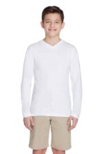 Kids Long Sleeve V-Neck T-Shirt – Comfortable Customizable Apparel by Impressiful - Image 2