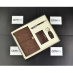 Hard Cover PU Leather Notebook Set with Pen - Image 2