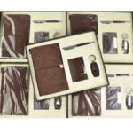 Hard Cover PU Leather Notebook Set with Pen - Image 4