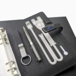 Leather Card Holder with Pen and Keychain - Image 3