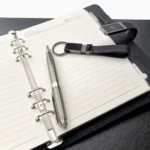 Leather Card Holder with Pen and Keychain - Image 4