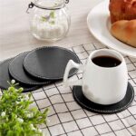 PU Leather Coasters – Set of 6 | Premium Drink Coaster Set by Impressiful - Image 4