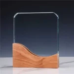 Premium Square Crystal Trophy with Wooden Base | Impressiful Awards & Corporate Gifts - Image 3