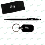 Promotional Leather Card Holder & Keychain Gift Set with Pen