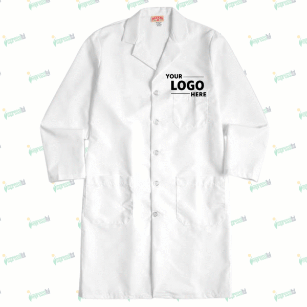 Red Kap Full Button Lab Coat - Embroidered