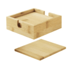 Square Bamboo Coasters – Set of 4 | Eco-Friendly Drink Coasters by Impressiful - Image 3