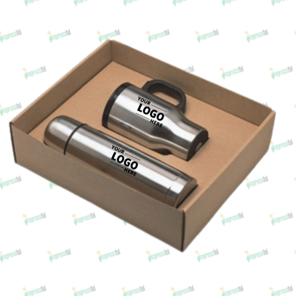 Stainless Steel Flask & Travel Mug Gift Set