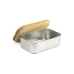 Stainless Steel Lunch Box with Bamboo Lid | Eco-Friendly Food Container by Impressiful - Image 3