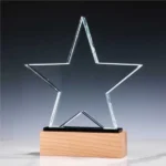Star Crystal Trophy with Wooden Base – Premium Engraved Award for Corporate & Special Events - Image 2
