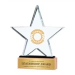 Star Crystal Trophy with Wooden Base – Premium Engraved Award for Corporate & Special Events - Image 3