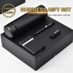 Corporate Vaccum Bottle & 8GB Flash Drive Gift Set with Pen & Card Holder - Image 2