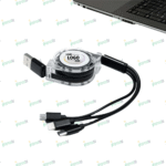 UniReel 3-in-1 Charging Cable – Retractable Multi-Connector Cable for All Devices | Impressiful