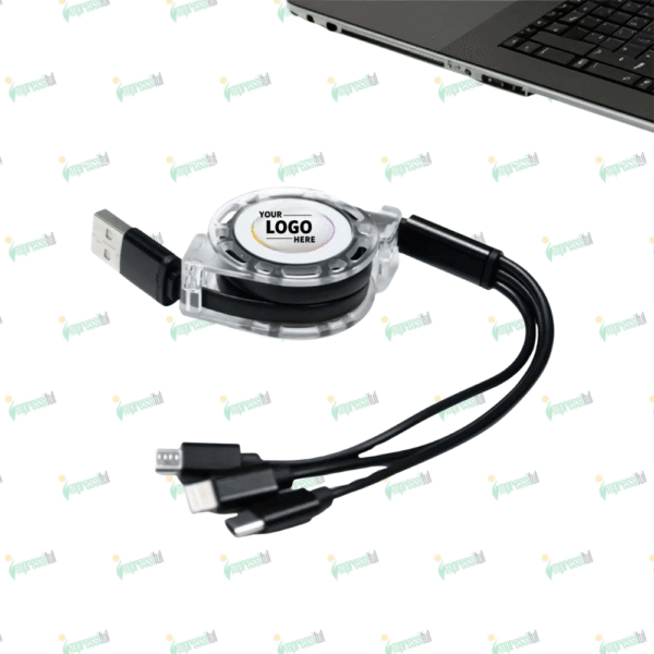 UniReel 3-in-1 Charging Cable – Retractable Multi-Connector Cable for All Devices | Impressiful