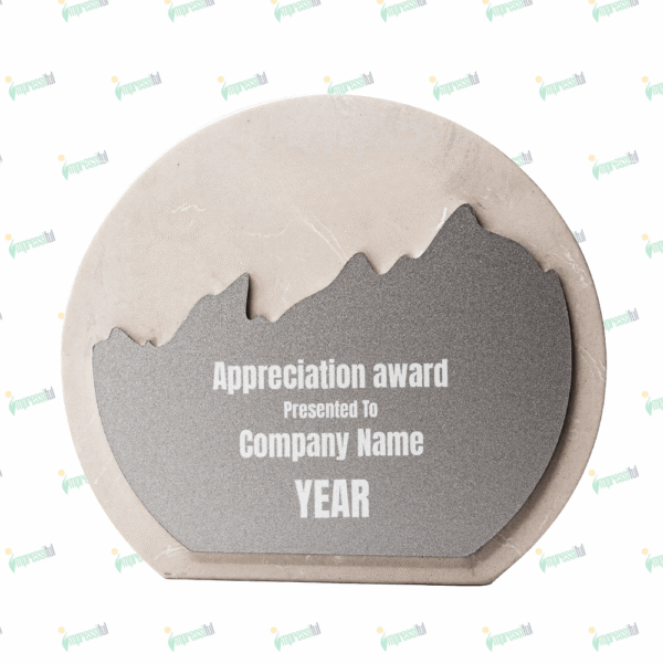 Moon Stone Plaque Award – Elegant Corporate Recognition Trophy | Impressiful