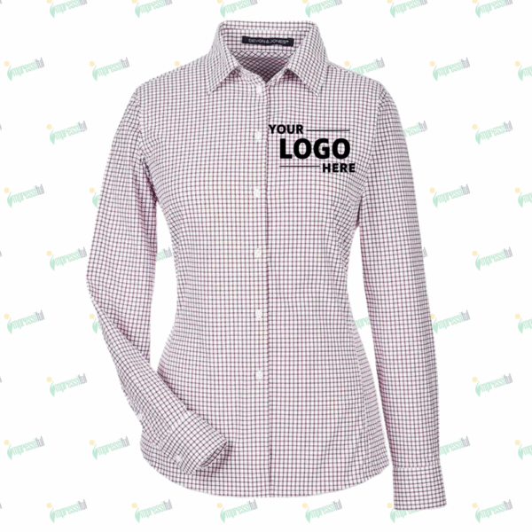 Devon & Jones Women's CrownLux Micro Windowpane Performance Dress Shirt